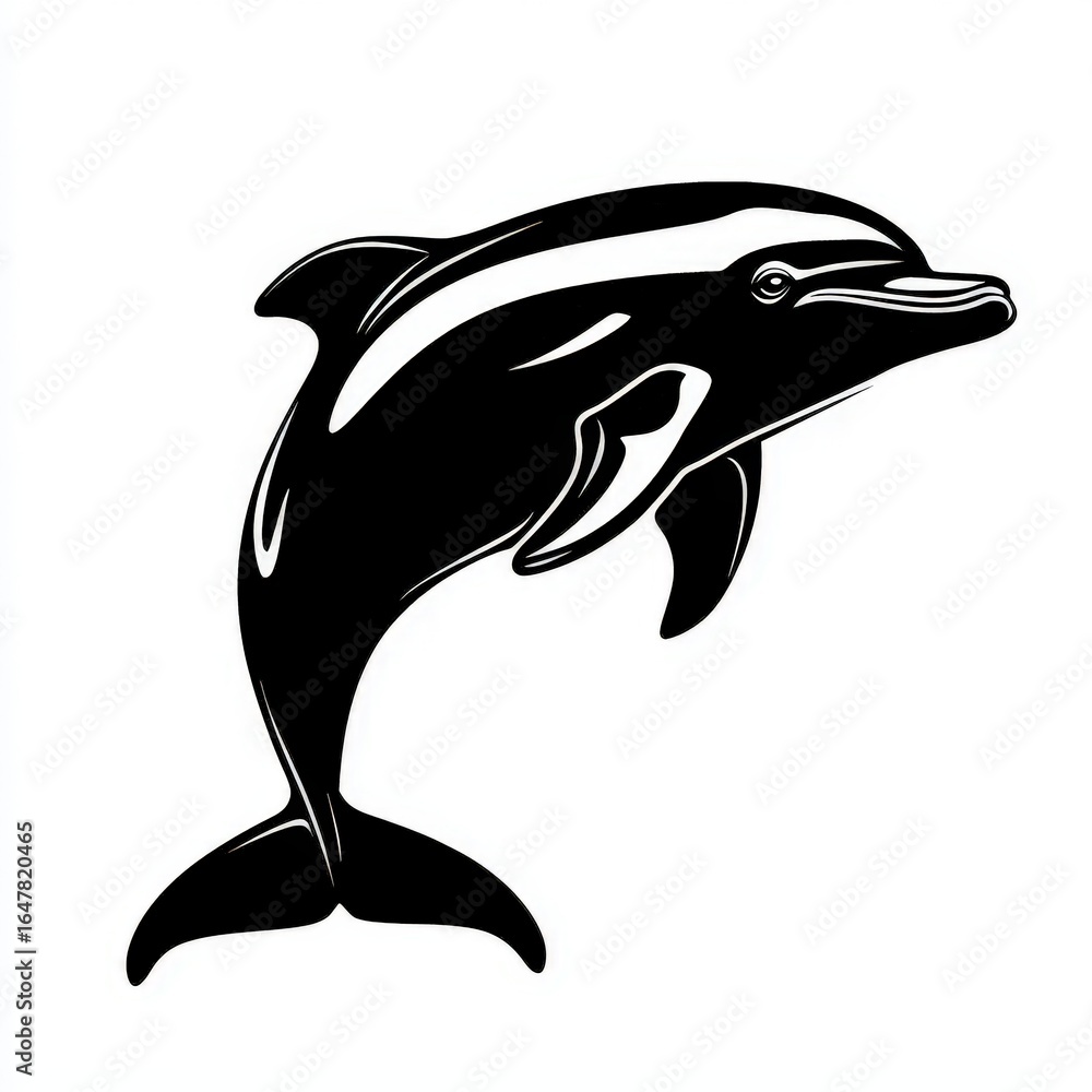 Fototapeta premium Gobo texture shadows playful dolphin gliding through waves