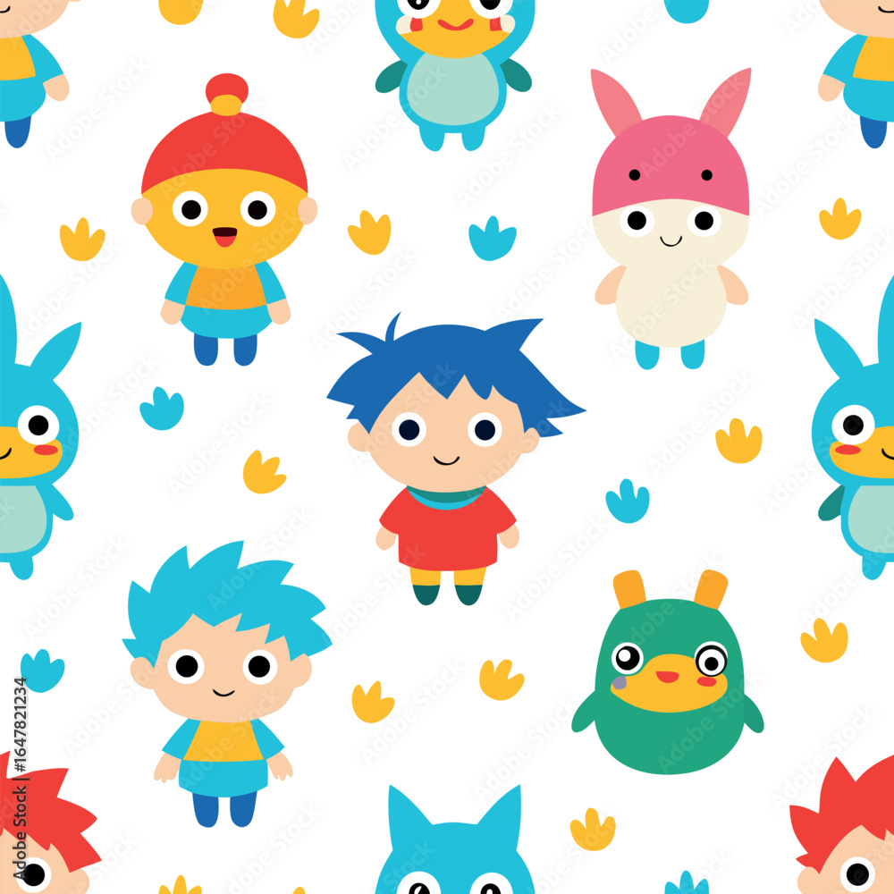 Naklejka premium Cute collection of cartoon animals, a set of funny vector icons with a cat, dog, owl, and pig face for a child's zoo illustration