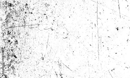 Scratched dust texture vector with black and white grunge background surface. Vintage black and white grunge vector background with dusty scratched texture