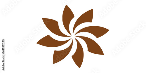 Elegant brown flower shape isolated on white background, perfect for adding a touch of sophistication and natural beauty to your designs, creating a visually appealing and unique look