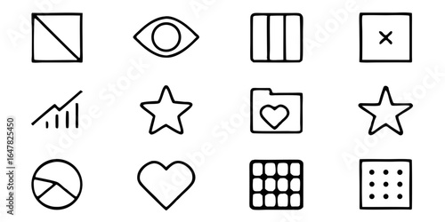 A comprehensive set of essential user interface icons isolated on white background, perfect for web design, app development, and creating intuitive user experiences