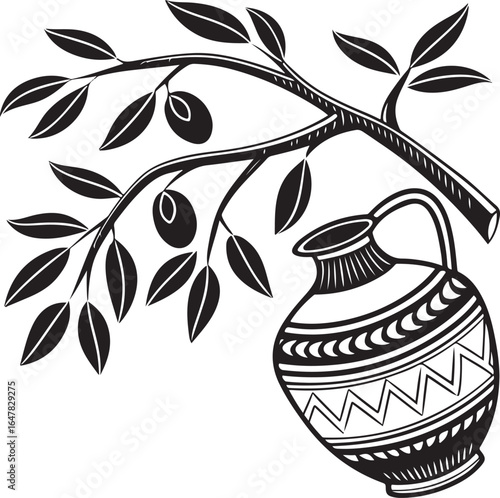 vector illustration of an olive tree