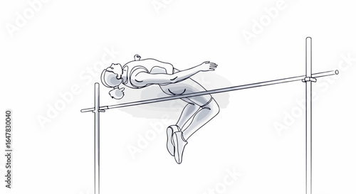 High Jumper Clearing Bar in Athletic Competition