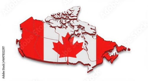 A stylized map of canada featuring the canadian flag a symbol of national identity and pride