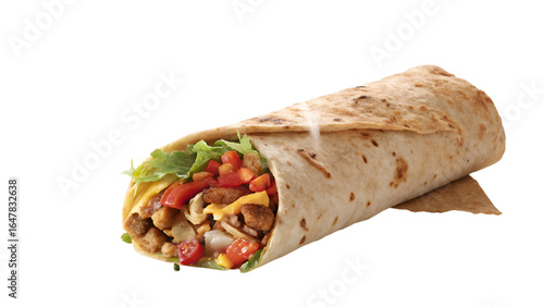 nachos and salsa , chicken burrito isolated on transparent background