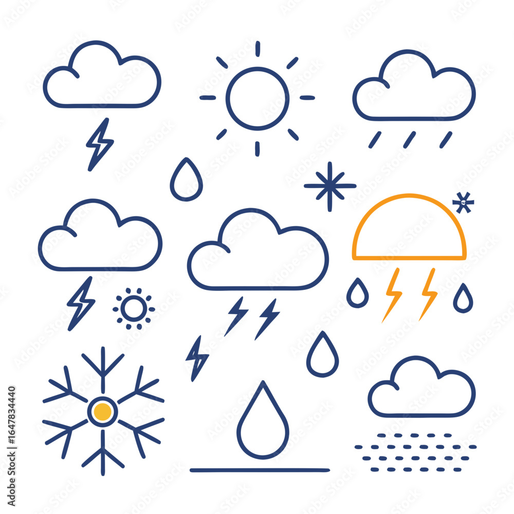 Obraz premium weather forecast icons