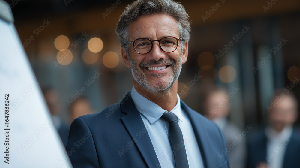 Fototapeta premium Motivational Business Coaching Session with Flipchart Presentation