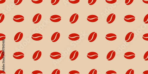 seamless coffee beans pattern for background. coffee shop wall decoration.
