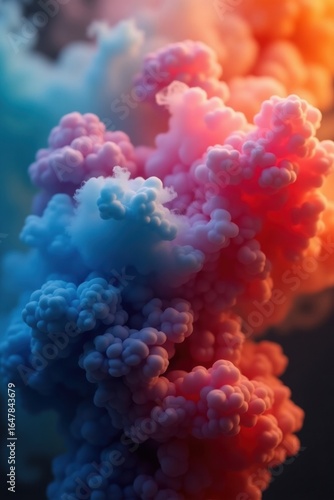 Abstract Explosion of Vibrant Colorful Smoke Wisps