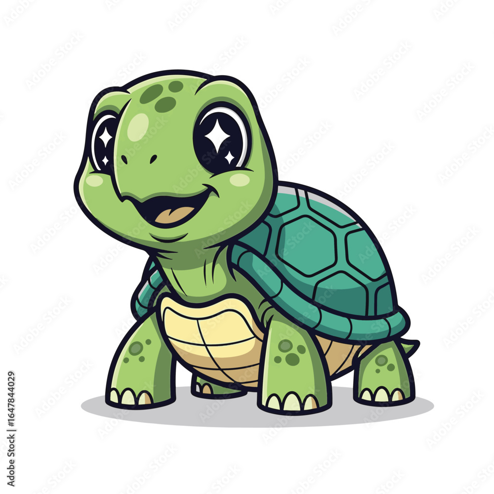 Fototapeta premium turtle cartoon character isolated on a white background