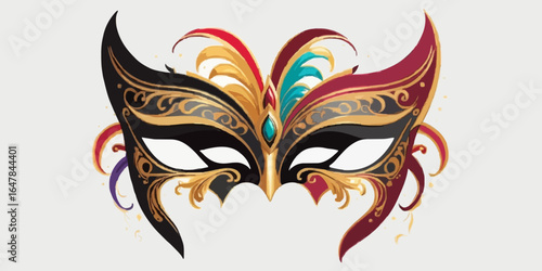 Masquerade vector icon on white background. Comic and tragic mask icon