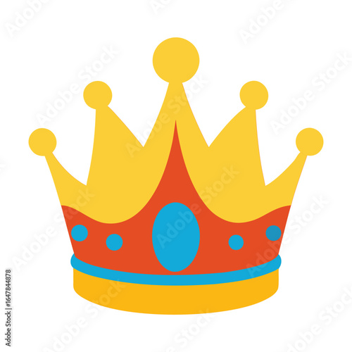 Fotografía A vibrant illustration of a golden crown adorned with colorful jewels, symbolizing royalty, power, and luxury