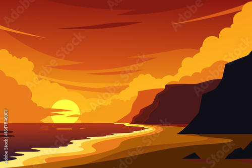 sunset on the beach