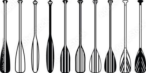 Canoe Paddle EPS, Vector File Images Black and White
