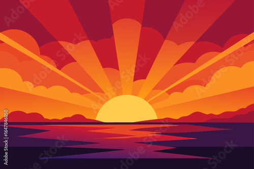sunset over the sea