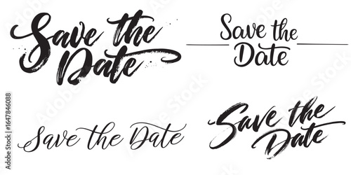 Elegant Save the Date Calligraphy Designs for Invitations and Announcements Wedding Celebration Date Reminder, Invitation Design Element