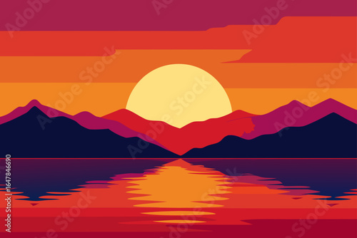 sunset in the mountains