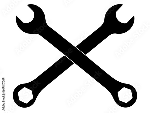 two crossed wrench silhouette vector,wrench icon,wrench  icon vector