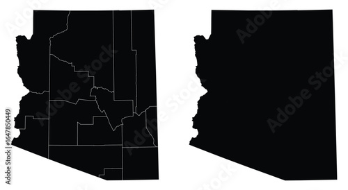 Arizona of USA Fill, Stroke Vector Illustration