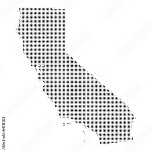 California of USA Dotted Map Vector Illustration