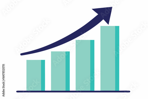 Business growth chart with upward trending arrow representing success and positive economic development showing increasing revenue streams and profitability in the market