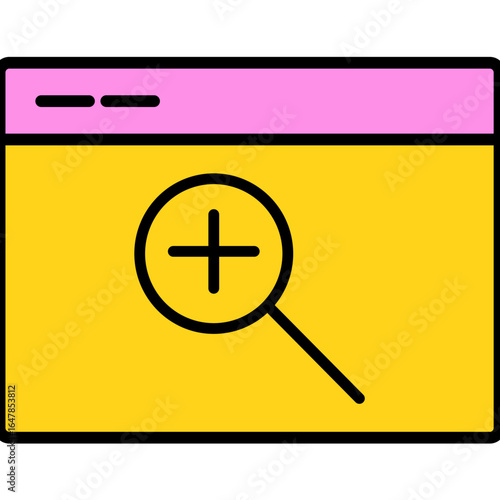 Web Browser Tool magnifying glass flat icon design