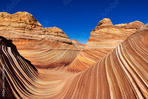The Wave Sandstone Rock Formation in Paria Canyon-Vermilion Cliffs Wilderness, Arizona, USA – Striking Striped Desert Landscape and Scenic Nature Photography