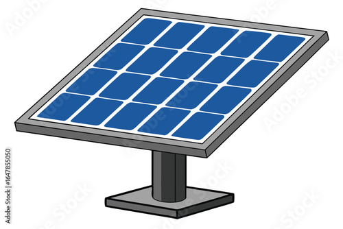 Isolated Solar Panel Illustration for Renewable Energy Concepts and Sustainability Designs on White Background Ideal for Green Technology Projects