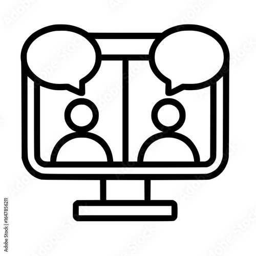 Illustration of people in an online meeting on a computer screen
