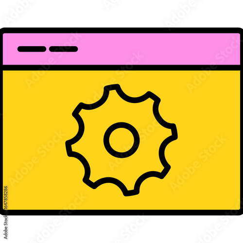 Web Browser setting Tool flat icon design
