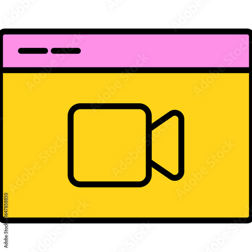 Web Browser video call Tool flat icon design