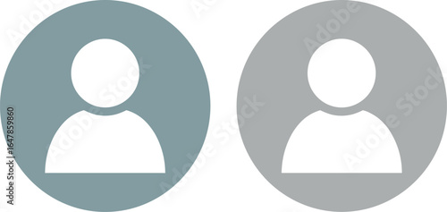 Vector set of user profile icons. Simple person silhouette avatar placeholders for website and mobile application interface.