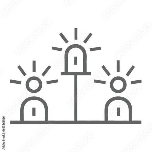 Siren Sounding Near Concerned People Symbolizing an Emergency Response and Evacuation Plan in a Disaster Situation