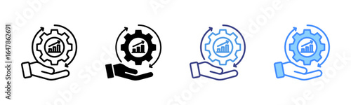 Business Management icon set multiple style collection