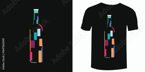 Bottle geometric pop art t-shirt design