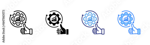 Advantage icon set multiple style collection