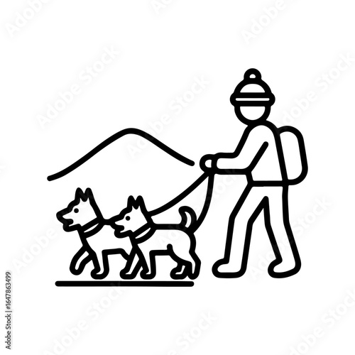 Line icon dog sledding vector on white background
Vector line icon on white background