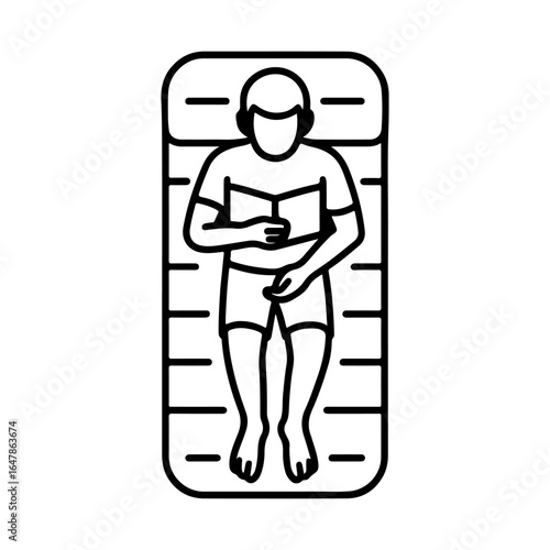 Line icon swimming on an inflatable mattress vector on white background
Vector line icon on white background