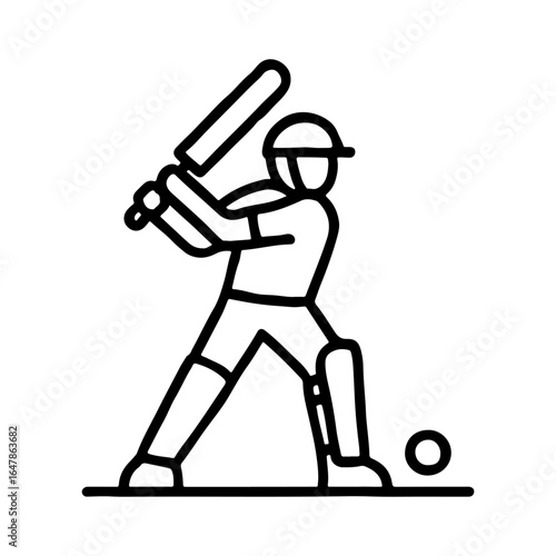 Line icon cricket game vector on white background
Vector line icon on white background