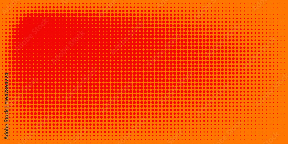 Naklejka premium Dots halftone orange color pattern gradient texture with technology digital background. Dots pop art comics with summer background.eps 10.