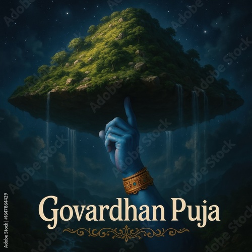 Govardhan puja card design.