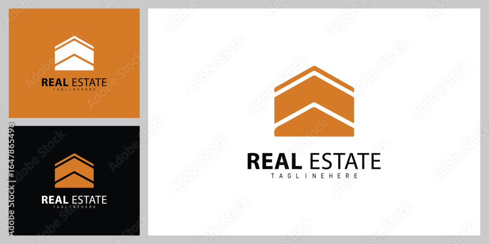 Fototapeta premium Minimalist Building Icon Logo – Real Estate Business Branding Template