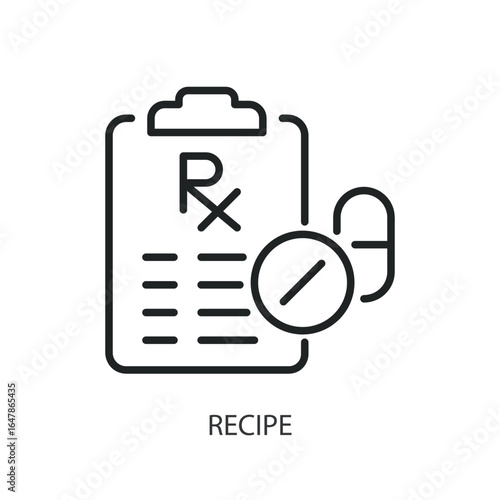 Recipe thin line vector icons.