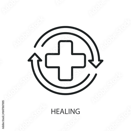 Healing thin line vector icons.