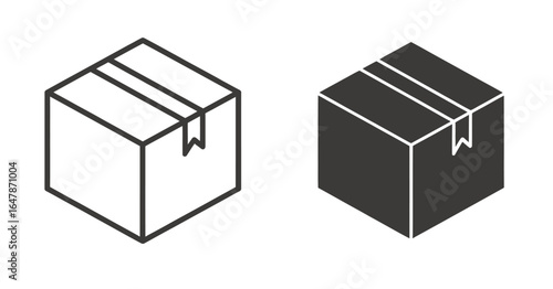 UntitledVector art of isometric box vector icon set isolated on white background, depicting cardboard containers for delivery, shipping, and storage, representing logistics, distribution, and ecommerc