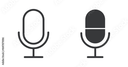 UntitledIllustration of a microphone, an audio input device used for recording and broadcasting sound, isolated on white background, representing technology and communication