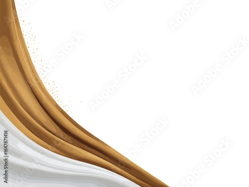 A modern and elegant abstract background with a flowing golden Indonesian-style wave shape

