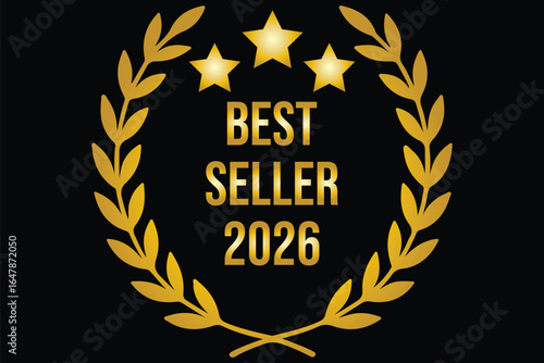 Triumphant Victory Seals 2026. Champion Achievement Ribbons. Conquest Winners Collection. Victory Milestone Badges. Best seller badge. Best selling award icon with crown and stars eps10
