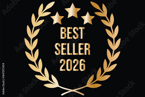 Triumphant Victory Seals 2026. Champion Achievement Ribbons. Conquest Winners Collection. Victory Milestone Badges. Best seller badge. Best selling award icon with crown and stars eps10