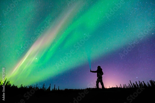 An aurora is a natural light display in Earth's sky. aurorae, auroras. northern lights (aurora borealis), southern lights (aurora australis). Chena Hot Springs Road, Fairbanks, Alaska March